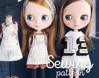 INSTANT DOWNLOAD pdf - A4 Version - Moshi-Moshi Sewing Class 13, Pattern Blythe, Ruruko, Summer Frocks & Aprons