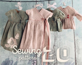 INSTANT DOWNLOAD pdf - Moshi-Moshi Sewing Class 20 - Simple Wrap Dress and tops - very easy/beginners