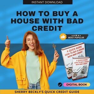 Guía de compra de vivienda con mal crédito, Guía rápida para comprar una casa, Copia de libro digital, Mal crédito, Tarjeta de crédito, Administración de la vivienda, Marketing de agentes inmobiliarios