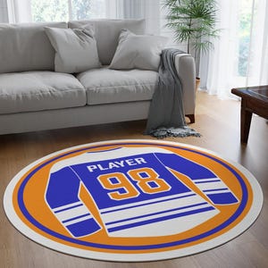 Custom Hockey Jersey Round Rug
