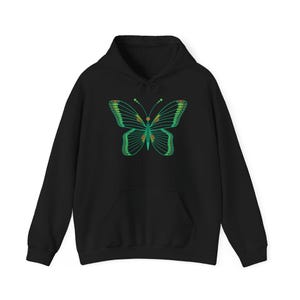 Butterfly Graphic Hoodie, Stunning Butterfly Sweatshirt, Nature Lover Gift, Unique Hooded Jumper, Colorful Butterfly Pullover, Beautiful
