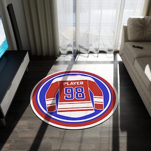 Personalized Hockey Jersey Round Rug