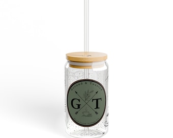 Ground and Toasted Iced Coffee Glass | Iced Coffee Cup | Kitchen | Coffee Glass | Utah| Gift for Her | Coffee Shop | Mountains | Sourdough