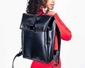 Vegan Apple Leather Backpack / Sustainable Backpack from Appleskin / Unisex Eco Friendly Backpack / Water Resistant Rucksack / Rolltop