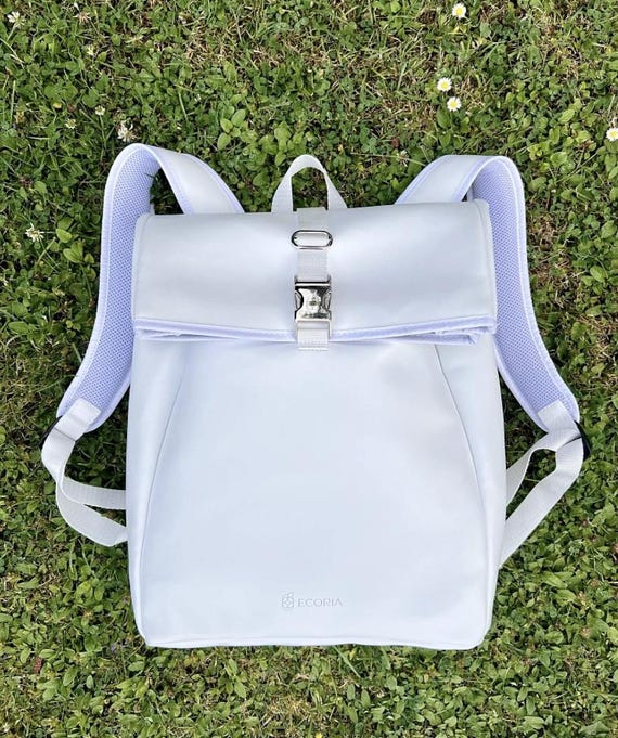 Vegan Corn Leather Backpack / Sustainable Backpack from Corn skin / Unisex  Eco Friendly Backpack / Water Resistant Rucksack / Rolltop