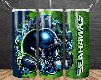 Seahawk 20oz Skinny Tumbler Wrap PNG, Sport 20oz Tumbler PNG, Mascot Sublimation Tumbler PNG Pobieranie cyfrowe