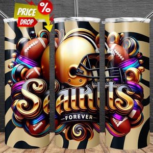 Saint 20oz Skinny Tumbler Wrap PNG, Sports 20oz Skinny Tumbler PNG, Mascot Sublimation Tumbler PNG Digital Download, Football Tumbler Png