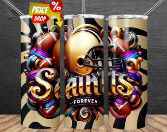 Saint 20oz Skinny Tumbler Wrap PNG, Sports 20oz Skinny Tumbler PNG, Mascot Sublimation Tumbler PNG Digital Download, Football Tumbler Png