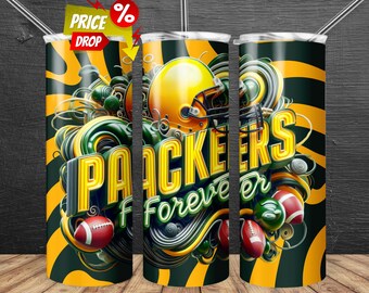 Forever 20oz Skinny Tumbler Wrap PNG, Sports 20oz Tumbler , Mascot Sublimation Tumbler PNG Digital Download, Football Tumbler Png