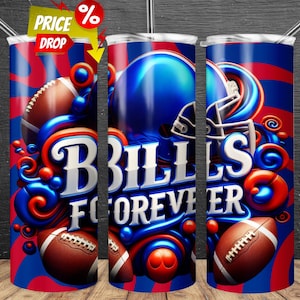 Bill 20oz Skinny Tumbler Wrap PNG, Sports 20oz Skinny Tumbler PNG, Mascot Sublimation Tumbler PNG Digital Download, Football Tumbler Png