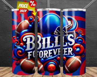 Bill 20oz Skinny Tumbler Wrap PNG, Sports 20oz Skinny Tumbler PNG, Mascot Sublimation Tumbler PNG Digital Download, Football Tumbler Png