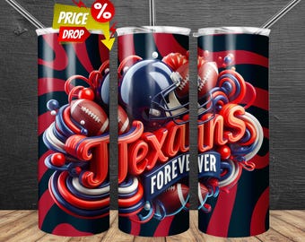 Texan 20oz Skinny Tumbler Wrap PNG, Sports 20oz Skinny Tumbler PNG, Mascot Sublimation Tumbler PNG Digital Download, Football Tumbler Png