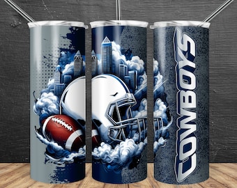 Cowboy 20oz Skinny Tumbler Wrap PNG, Sport 20oz Tumbler PNG, Mascot Sublimation Tumbler PNG Digital Download