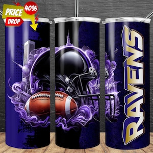 Corbeau 20 oz skinny gobelet Wrap PNG, sport 20 oz gobelet PNG, mascotte Sublimation gobelet PNG en téléchargement numérique