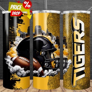 Tiger 20oz Skinny Tumbler Wrap PNG, Sport 20oz Skinny Tumbler PNG, Mascot Sublimation Tumbler PNG Digital Download