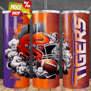 Tiger 20oz Skinny Tumbler Wrap PNG, Sport 20oz Skinny Tumbler PNG, Mascot Sublimation Tumbler PNG Digital Download