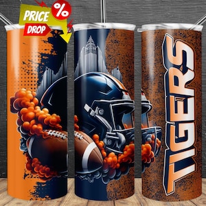 Tigers 20oz Skinny Tumbler Wrap PNG, Sport 20oz Skinny Tumbler PNG, Mascot Sublimation Tumbler PNG Digital Download