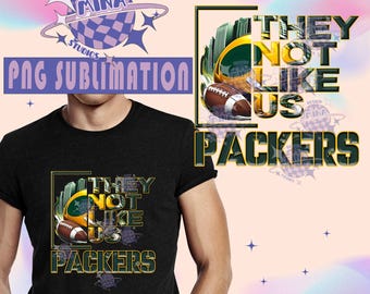 Packer They Not Like Us Casco Tshirt Design File PNG Sublimazione, Tazze, Custodie per telefoni, Download digitale istantaneo, Design stampabile per il calcio