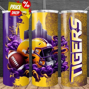Tiger 20oz Skinny Tumbler Wrap PNG, Sport 20oz Skinny Tumbler PNG, Mascot Sublimation Tumbler PNG Digital Download