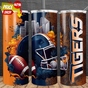 Tiger 20oz Skinny Tumbler Wrap PNG, Sport 20oz Tumbler PNG, Mascot Sublimation Tumbler PNG Digital Download