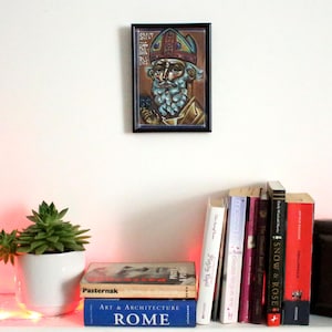 Original Saint Patrick Icon Hand-Painted Christian Art Unique Irish Saint Religious Icon Byzantine Orthodox Wall Art Sacred Catholic Gift