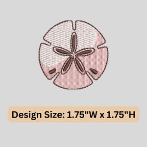 Mini Sand Dollar Embroidery Design, Coastal Machine Embroidery File (1.75"x1.75")