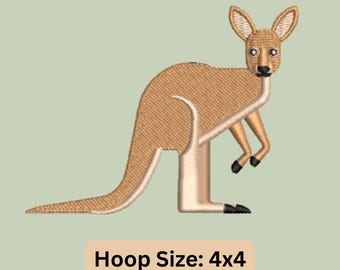 Kangaroo Embroidery Design, Cute Joey Machine Embroidery, Aussie Wildlife Design Instant Download, Marsupial Embroidery File, Roo Pattern