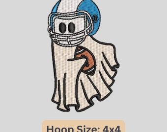 Football Ghost Embroidery Design, Halloween Machine Embroidery (Digital Download)