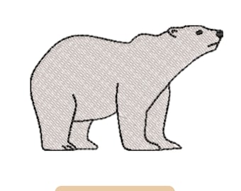Polar Bear Embroidery Design, Arctic Animal (4x4 Hoop) (Instant Download)