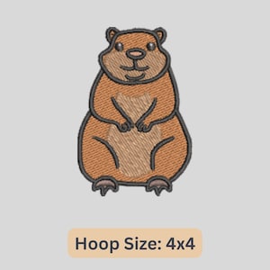 Mini Groundhog Embroidery Design, Cute Groundhog Embroidery File, Forest Animal Instant Download, Wildlife Designs, Animal Embroidery Design