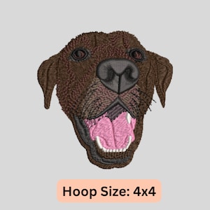 Motif de broderie Labrador chocolat, fichier de broderie Labrador Retriever réaliste, téléchargement immédiat de broderie animale, téléchargement immédiat de chien