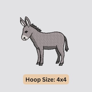 Mini Donkey Embroidery Design, Cute Donkey Embroidery File, Farm Animal Embroidery Instant Download, Jackass Design, Embroidery Patterns