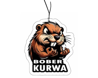 Air freshener with motif Bober Kurwa, funny air freshener, car scent pendant, car accessories, meme gift, air freshener