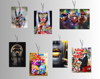 Lustiger Graffiti Pop Art Auto Lufterfrischer Duftbaum Auto Car Air Freshener Cooler Duftanhänger Auto Geschenkidee