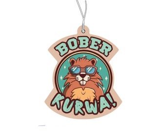 Air freshener with motif Bober Kurwa, funny air freshener, car scent pendant, car accessories, meme gift, air freshener