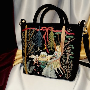 Textiltasche mit handgemachter Stickerei, handgefertigte originale Stickerei, Modetasche, Geschenktasche, Damentasche, Urlaubstasche, exklusive Tasche