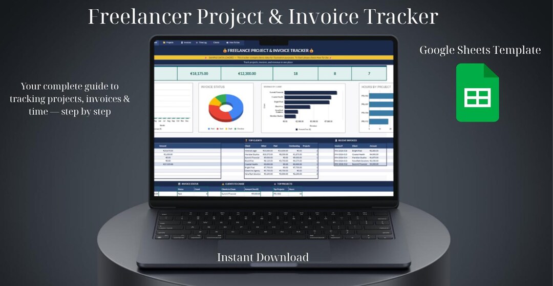 Freelance Invoice Tracker Google Sheets | Project & Client Management ...