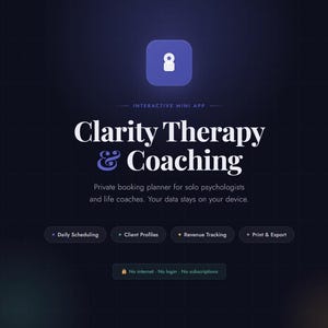Therapist Scheduling App | Private Practice Planner | Psychologist & Life Coach Client Booking Tool