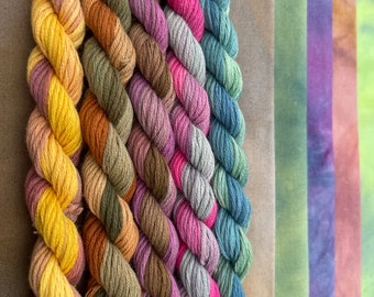 Sale! Inspiration Pack - Hand Dyed Threads and Fabrics set 2