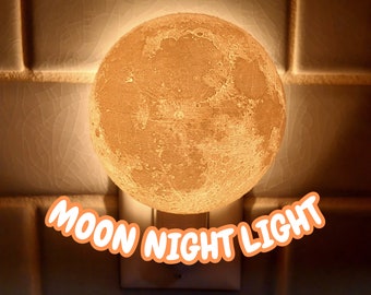 3D Full Moon Night Light - (Plug in, LED)