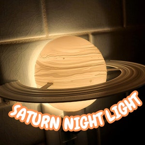 3D Saturn Night Light - Plug in LED Planet Lamp