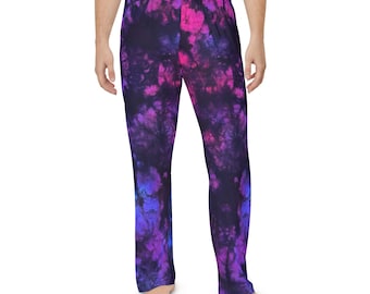 Summr Tie Dye Dark Nebula Men's Pajama Pants (AOP)