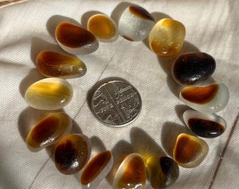 15 beautiful amber multis– JQ sea glass - Handpicked English Beach Finds