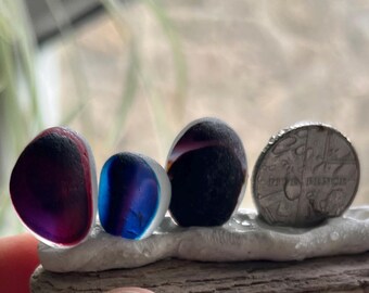 3 dark pink/purple/blue multis – Handpicked English Beach Finds