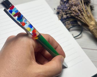 Sea Glass Pen | Genuine English Sea Glass | Handmade Ocean Inspired Gift | Coastal Stationery | Unique Beach Lover Gift