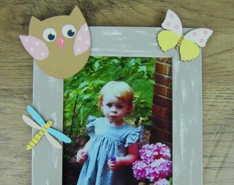 WOODLAND OWL Kids Wood Picture Frame Vertical/Horizontal