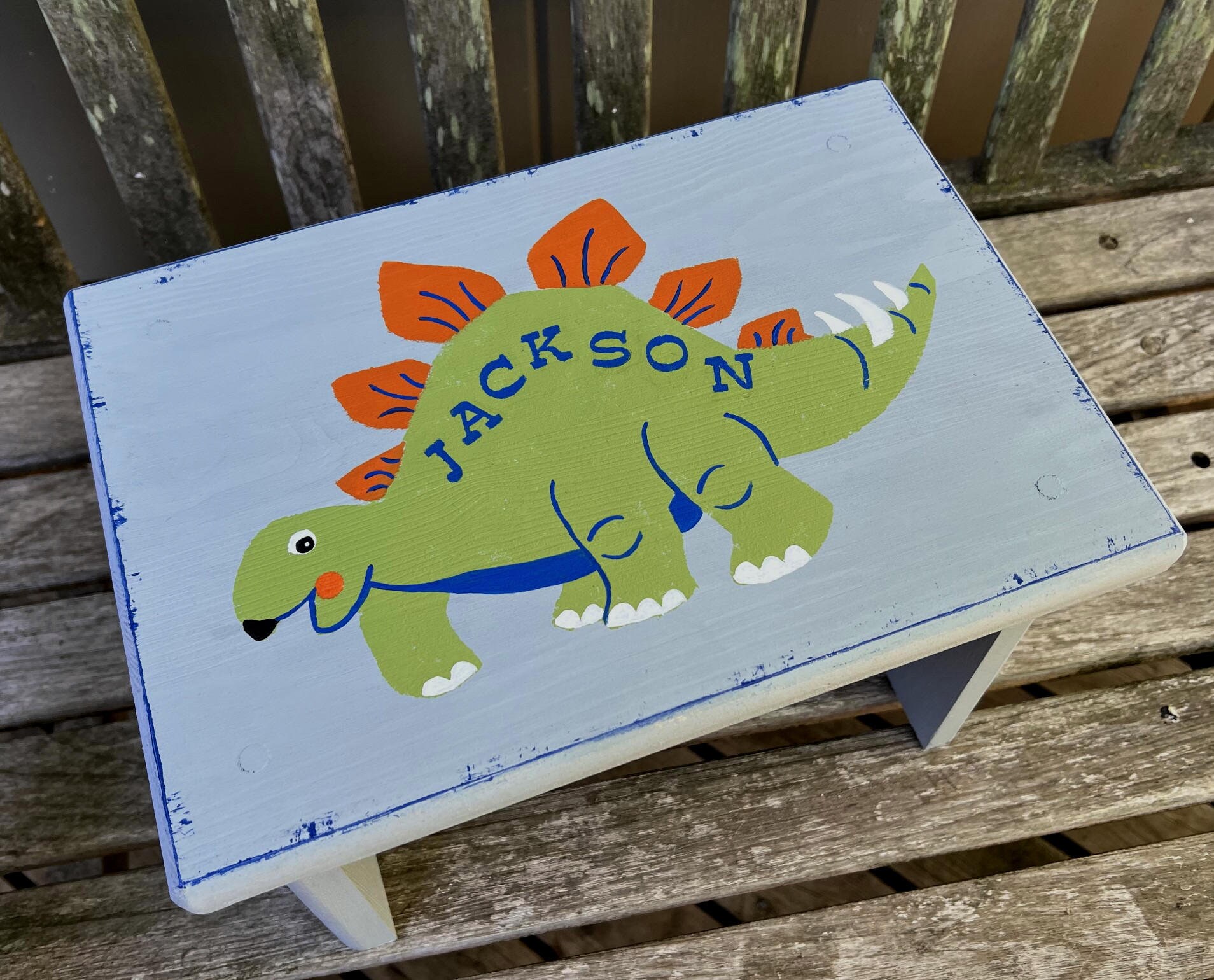 Generic Two Step Stool for Kids - Dinosaur Toddler Step Stool for