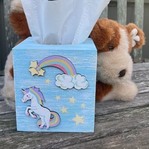 MERMAIDS Tissue Box Cover/Hand Painted Wood/Girl Nursery/Girl Bathroom/Girl Bedroom/Under the Sea/Ocean Sea Fish image 8