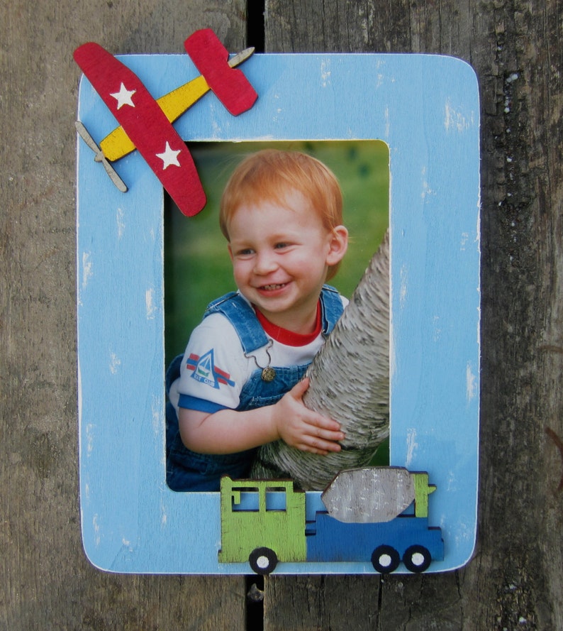 AIRPLANE & TRUCK/TRAIN Kids Switch Plate Cover Original Hand Painted Wood image 5