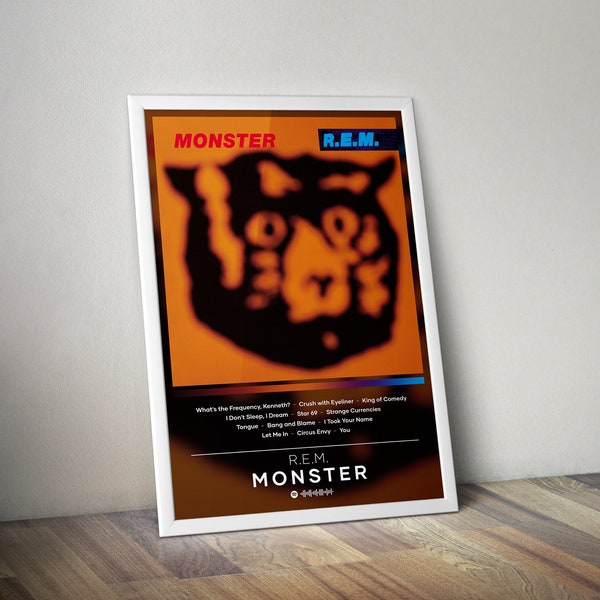 REM Poster | Monster Poster | Album Poster Print | 4 Color | Wall Decor Poster | Album Cover | Rock Music Poster | Music Gift